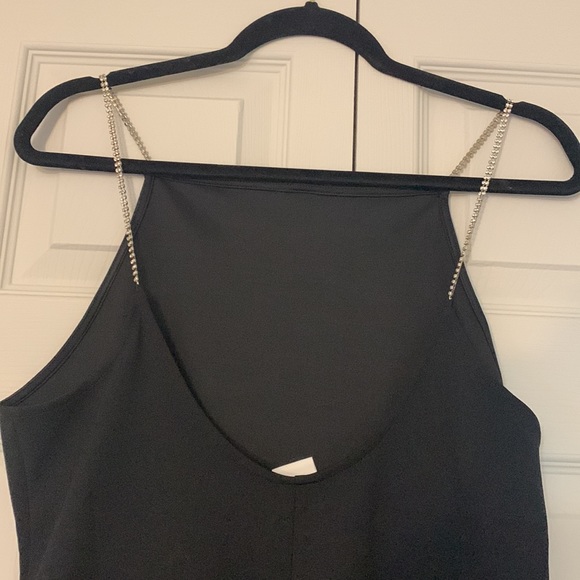 H&M Conscious Choice Little Black Dress with Rhinestone Straps size L - Picture 5 of 10